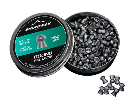 Купите cвинцовые пульки для пневматики SnowPeak Round калибр 5.5 мм в Москве в нашем магазине
