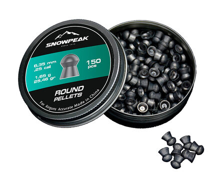 Купите cвинцовые пульки для пневматики SnowPeak Round калибр 6.35 мм в Москве в нашем магазине